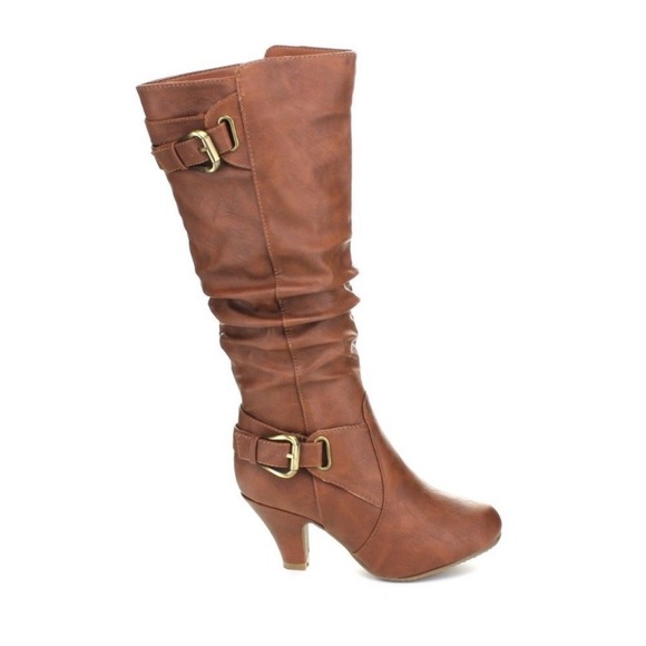 New Black Knee High Buckle Boots - Picture 4 of 6